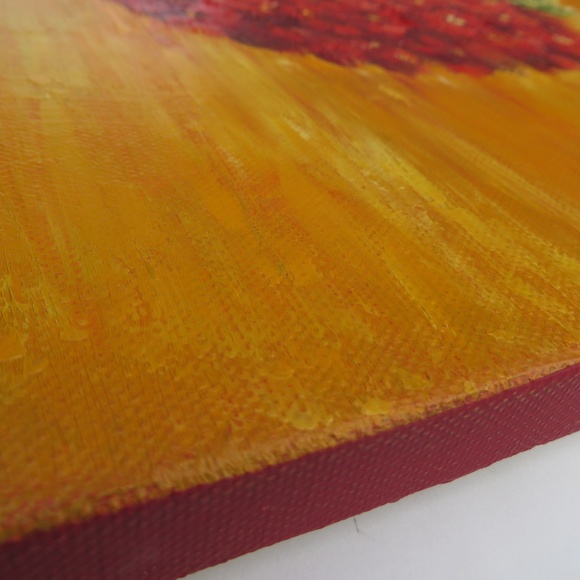 African Violet Love Story Painting Oil on Canvas - Picture 6 of 8